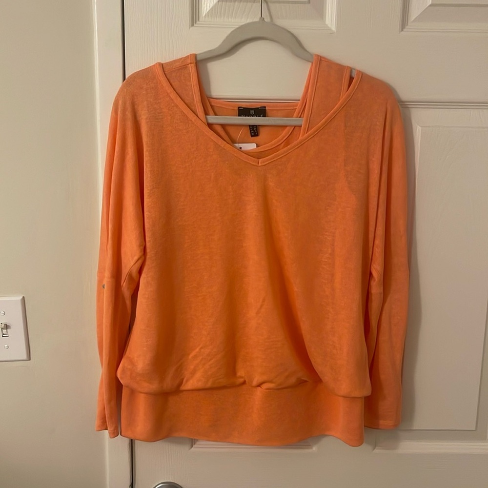 Marble Orange Peach Sweater with Tank Top